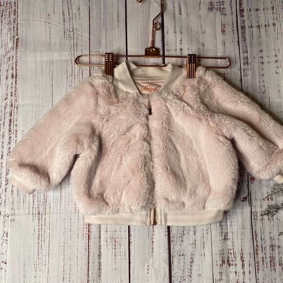Cat & Jack Other - Cat & Jack Baby Pink Faux Fur Jacket Sz 6-9M